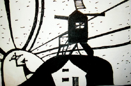 Lyonel Feininger, Windmolen met zonsondergang