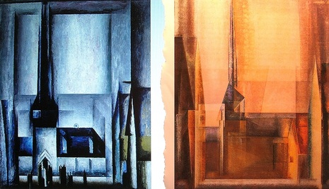 Lyonel Feininger, Die Kirche von Gelmeroda, nr. III (1913) en  nr. XII (1929)